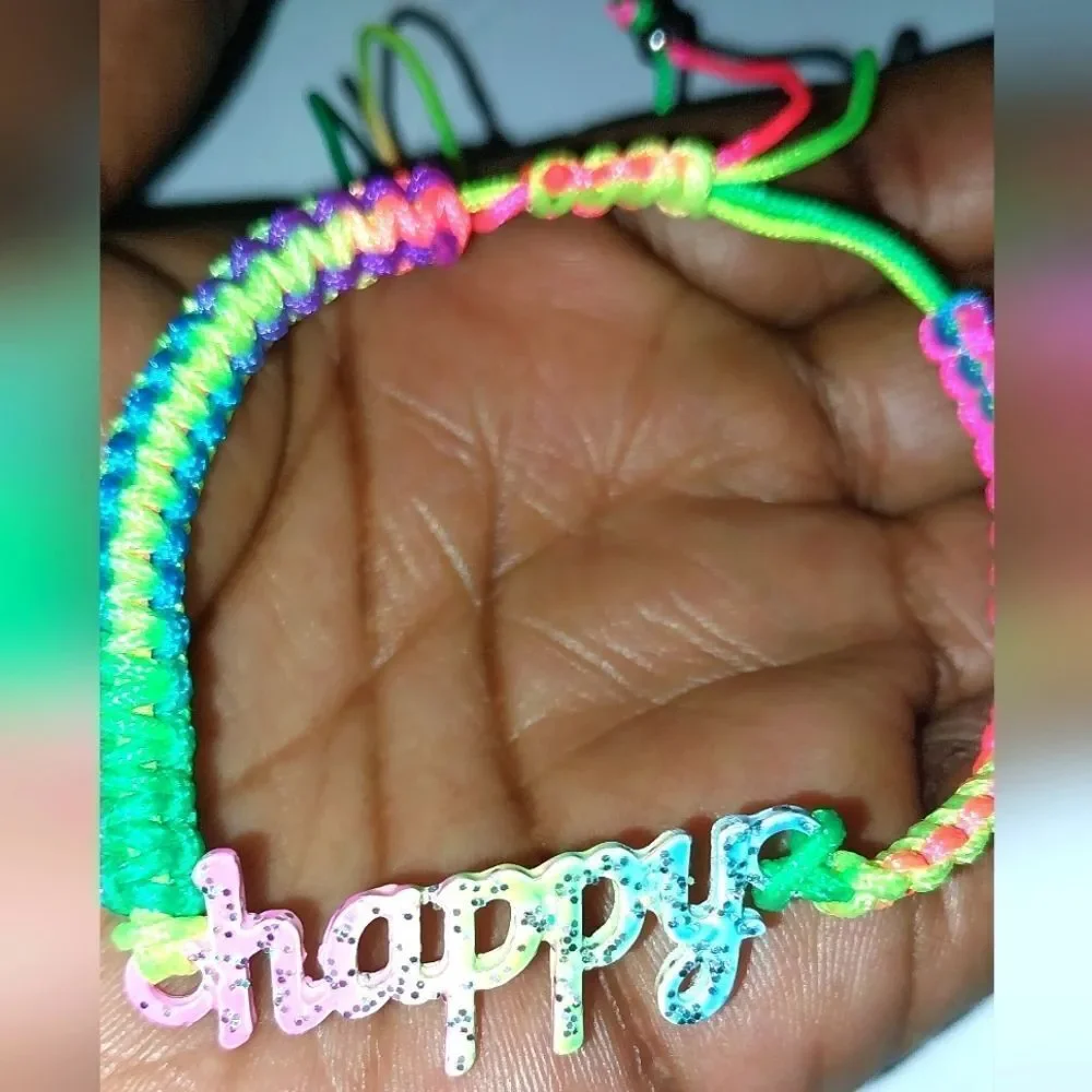 Rainbow Happy Super Cute Girls Bracelet - Picture 3 of 5